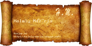 Helmly Mária névjegykártya